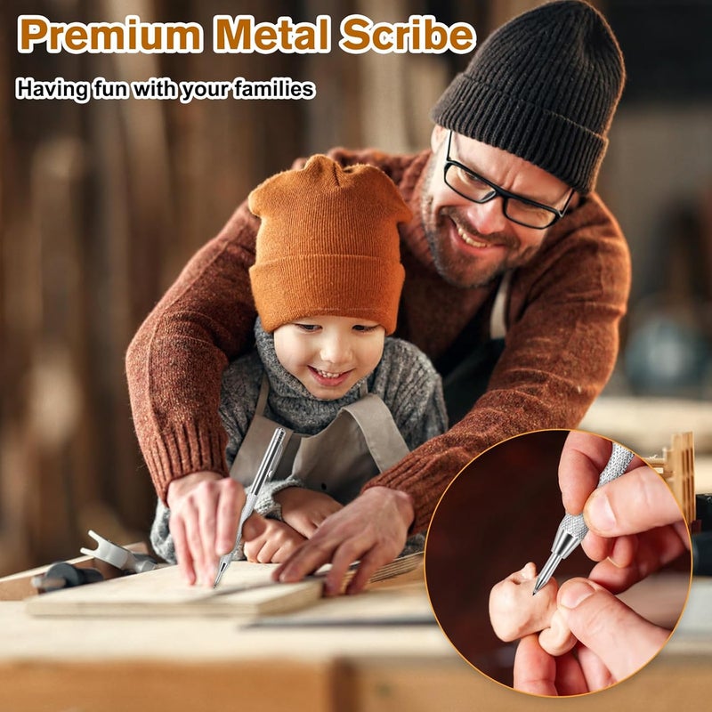 Ofasixx 5+20 Tungsten Carbide Metal Scribe Scriber Tool & Engraving Pen Set, No Need Sharpening, More Accurate&Quicker, Magnetic Design, Metal/Leather/Glass/Wood Layouts Choice - Image 2